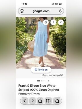 Frank & Eileen Light Blue Sleeveless Linen Maxi Dress